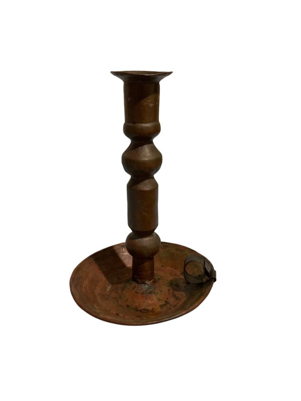 Vintage Mexico Mexican Historical Copper Candle Holder Inscribed